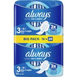 Always® Ultra Day & Night Mit Flügeln Damenbinden BigPack 20ST