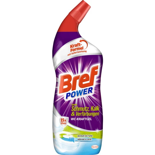 Bref Power WC-Kraft Gel Gegen Schmutz, Kalk & Verfärbungen 750ML 3 Bref Power WC-Kraft Gel Gegen Schmutz, Kalk & Verfärbungen 750ML