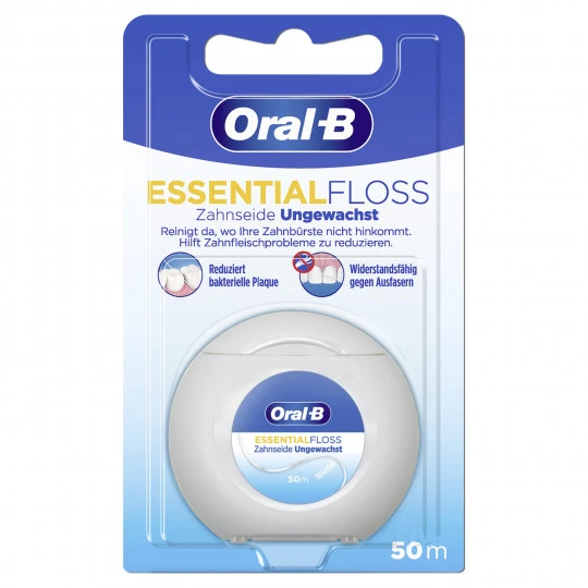 Oral B Essential Floss Zahnseide Ungewachst 50M 1ST 3 Oral B Essential Floss Zahnseide Ungewachst 50M 1ST