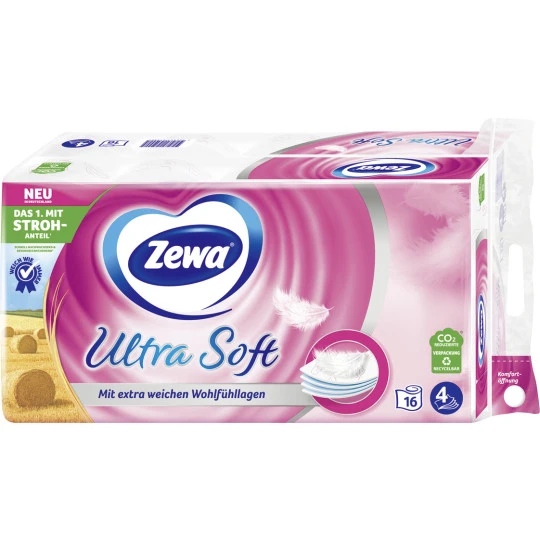 Zewa Ultra Soft Toilettenpapier 4-lagig 16x 150Blatt 3 Zewa Ultra Soft Toilettenpapier 4-lagig 16x 150Blatt